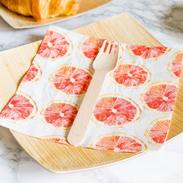 Restaurantware Luxenap White Paper Luncheon Napkin - Grapefruit Watercolor - 13" X 13" - 500 Count Box