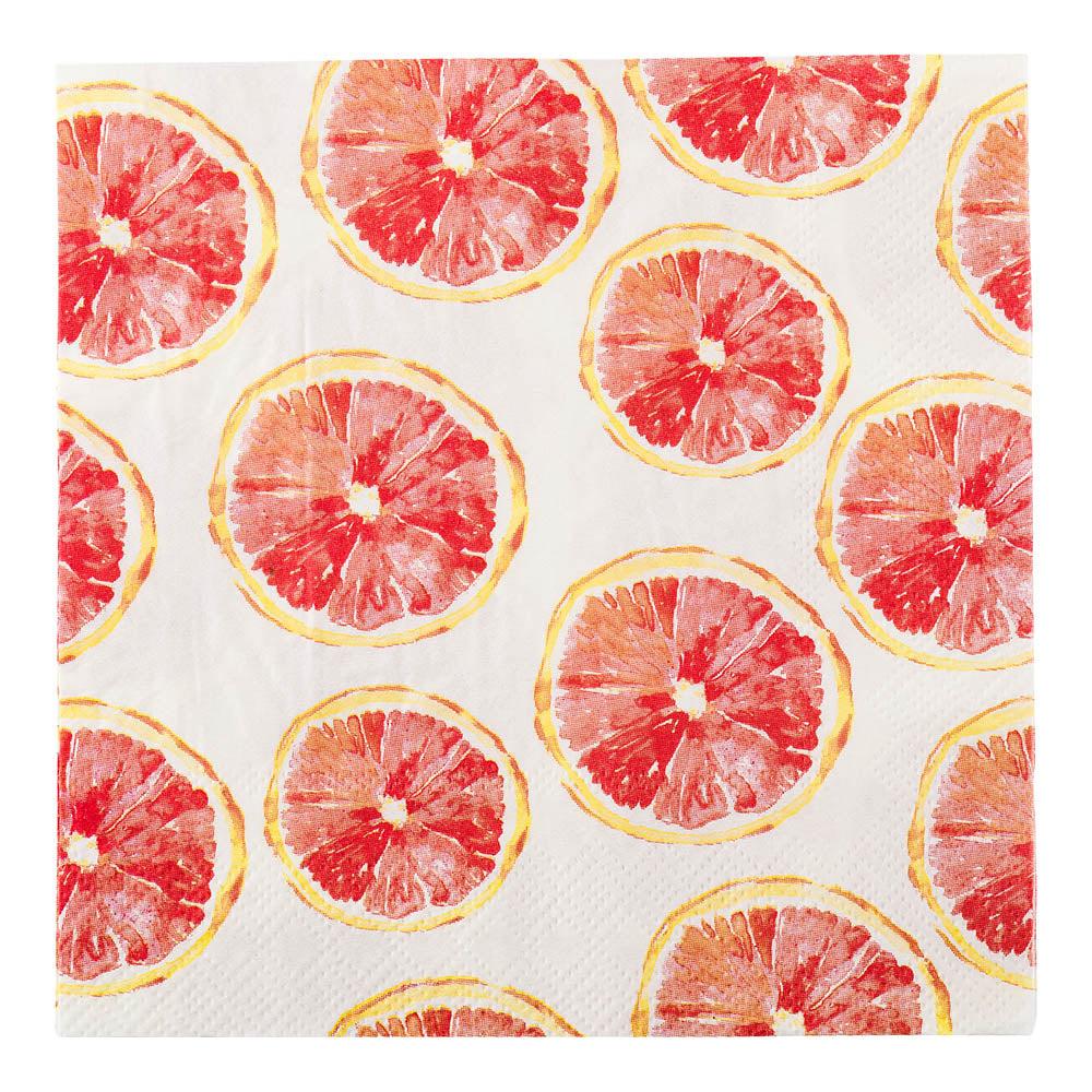 restaurantware Luxenap White Paper Luncheon Napkin - Grapefruit Watercolor - 13" x 13" - 500 count box