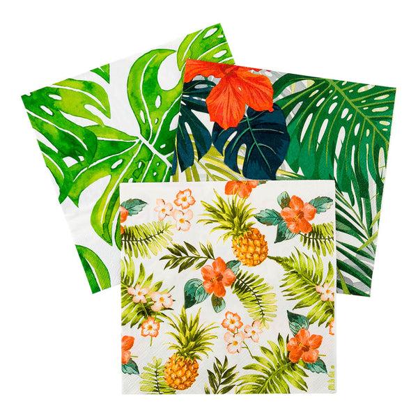 Restaurantware Luxenap White Paper Luncheon Napkin - Hawaiian Vacation - 13" X 13" - 500 Count Box