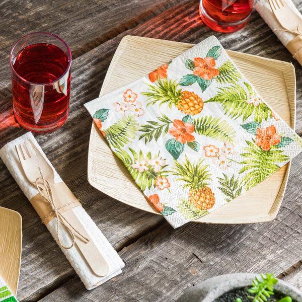 Restaurantware Luxenap White Paper Luncheon Napkin - Hawaiian Vacation - 13" X 13" - 500 Count Box
