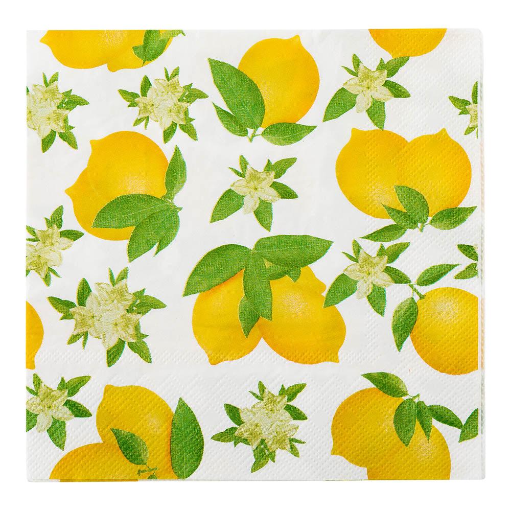 restaurantware Luxenap White Paper Luncheon Napkin - Lemon - 13" x 13" - 500 count box