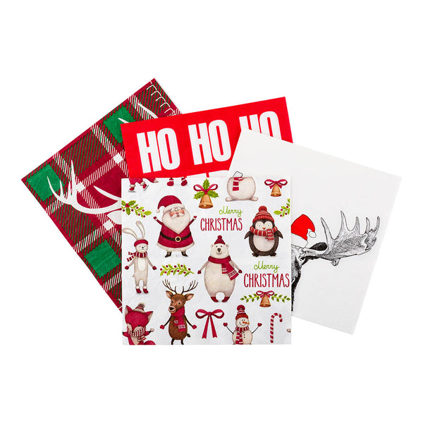 Restaurantware Luxenap White Paper Luncheon Napkin - Merry Christmas - 13" X 13" - 500 Count Box