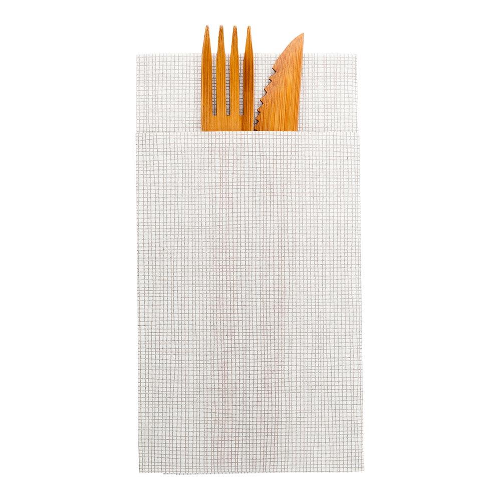 restaurantware Luxenap White Paper Napkin - Kangaroo Air Laid with Gray Threads - 15 3/4" x 15 3/4" - 800 count box