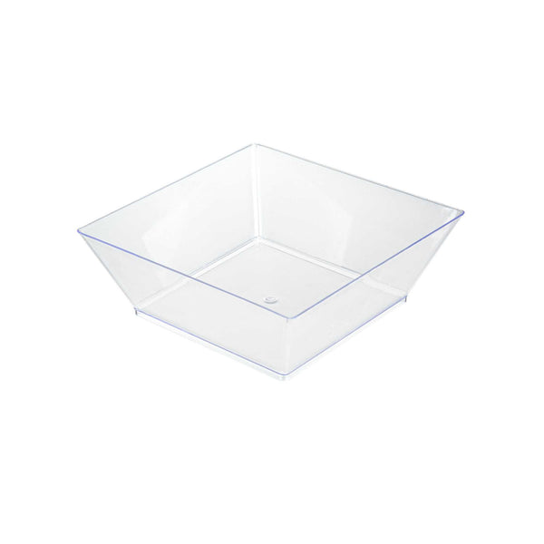Restaurantware Maxi Serve 10 Oz Square Clear Plastic Small Modern Bowl - 4 1/4" X 4 1/4" X 1 1/2" - 100 Count Box