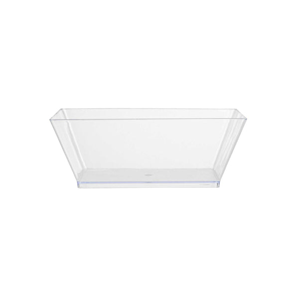 Restaurantware Maxi Serve 10 Oz Square Clear Plastic Small Modern Bowl - 4 1/4" X 4 1/4" X 1 1/2" - 100 Count Box