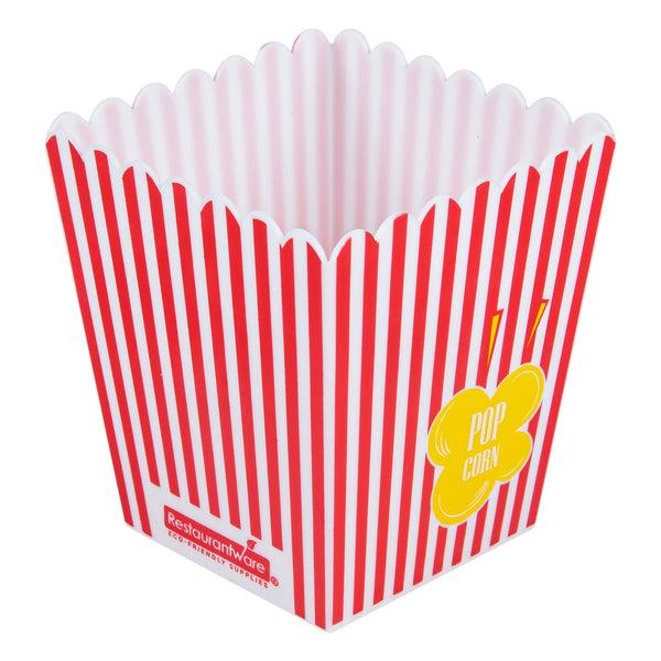 Restaurantware Maxi Serve 16 Oz Red Plastic Popcorn Container - 10 Count Box