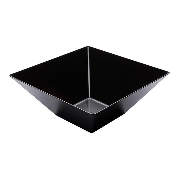 Restaurantware Maxi Serve 160 Oz Square Black Plastic Large Modern Serving Bowl - 11" X 11" X 4 1/2" - 25 Count Box