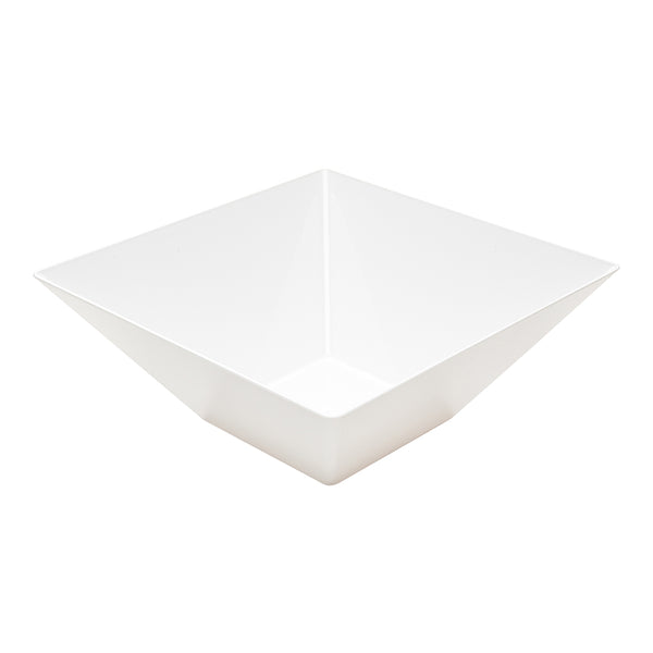Restaurantware Maxi Serve 160 Oz Square White Plastic Large Modern Catering Bowl - Catering Large - 11" X 11" X 4 1/2" - 25 Count Box