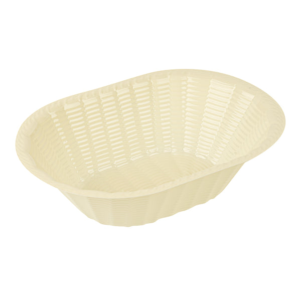 Restaurantware Maxi Serve 25 Oz Cream Plastic Oval Food Serving Basket - Disposable - 9 1/4" X 6 1/4" X 2 1/2" - 100 Count Box