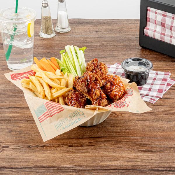 Restaurantware Maxi Serve 25 Oz Cream Plastic Oval Food Serving Basket - Disposable - 9 1/4" X 6 1/4" X 2 1/2" - 100 Count Box