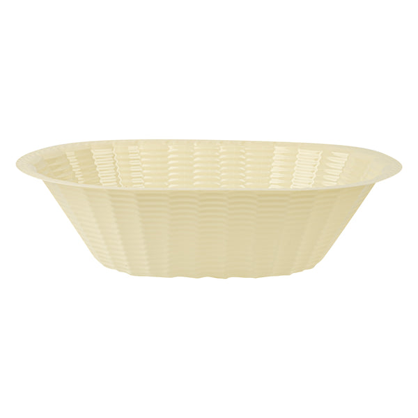 Restaurantware Maxi Serve 25 Oz Cream Plastic Oval Food Serving Basket - Disposable - 9 1/4" X 6 1/4" X 2 1/2" - 100 Count Box