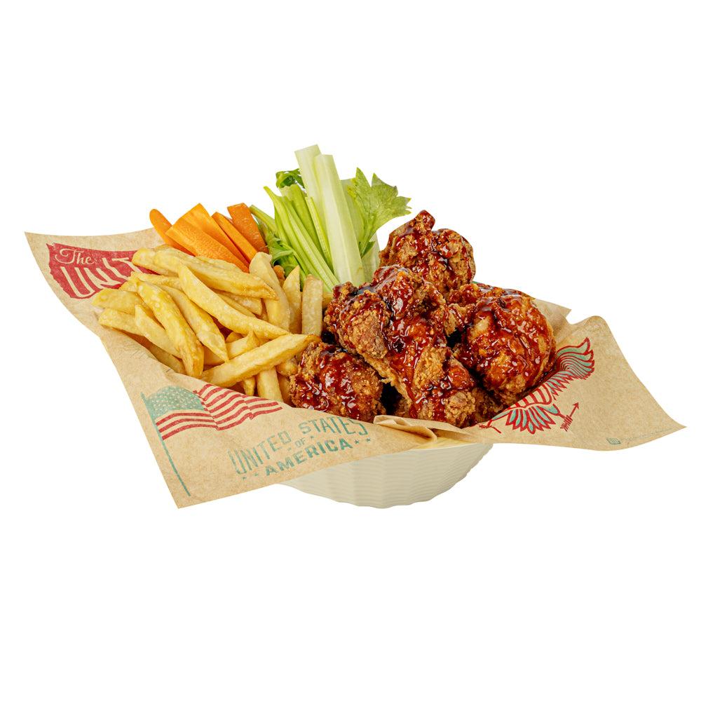 restaurantware Maxi Serve 25 oz Cream Plastic Oval Food Serving Basket - Disposable - 9 1/4" x 6 1/4" x 2 1/2" - 100 count box