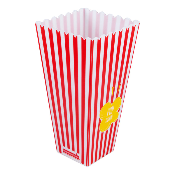 Restaurantware Maxi Serve 40 Oz Red Plastic Popcorn Container - 10 Count Box