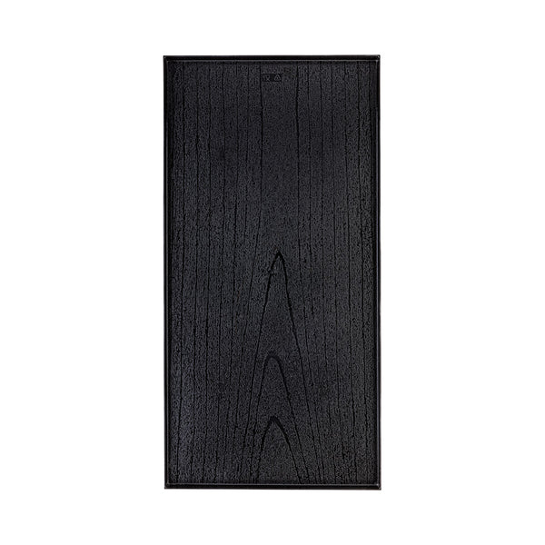 Restaurantware Maxi Serve Rectangle Black Plastic Large Tray - Faux Wood Grain - 23 1/2" X 11 3/4" - 25 Count Box