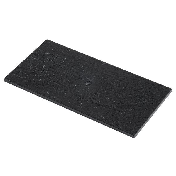 Restaurantware Maxi Serve Rectangle Black Plastic Small Plate - Faux Slate - 7" X 3 1/2" - 100 Count Box