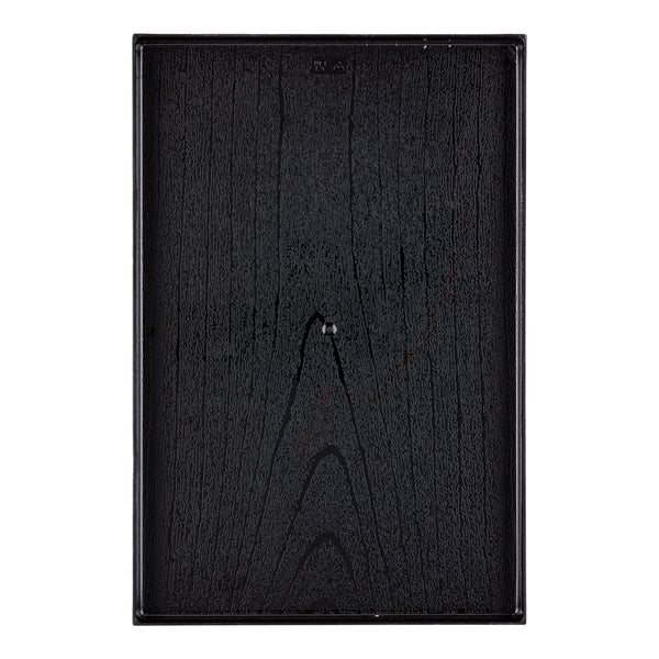 Restaurantware Maxi Serve Rectangle Black Plastic Small Tray - Faux Wood Grain - 10 1/2" X 7" - 25 Count Box