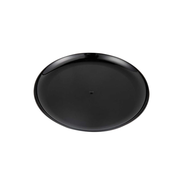 Restaurantware Maxi Serve Round Black Plastic Elegant Plate - 9" X 9" X 1/2" - 100 Count Box