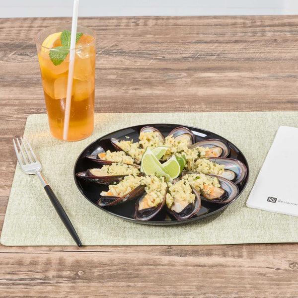 Restaurantware Maxi Serve Round Black Plastic Elegant Plate - 9" X 9" X 1/2" - 100 Count Box