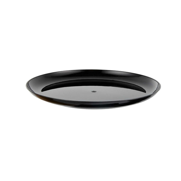 Restaurantware Maxi Serve Round Black Plastic Elegant Plate - 9" X 9" X 1/2" - 100 Count Box