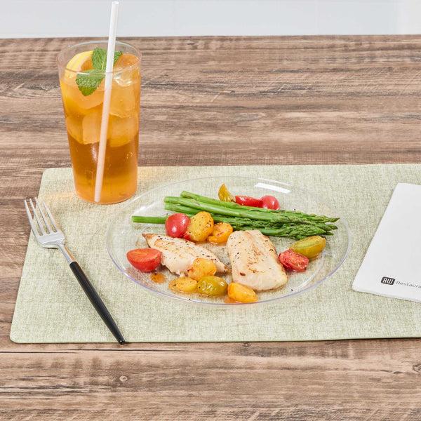Restaurantware Maxi Serve Round Clear Plastic Elegant Plate - 9" X 9" X 1/2" - 100 Count Box