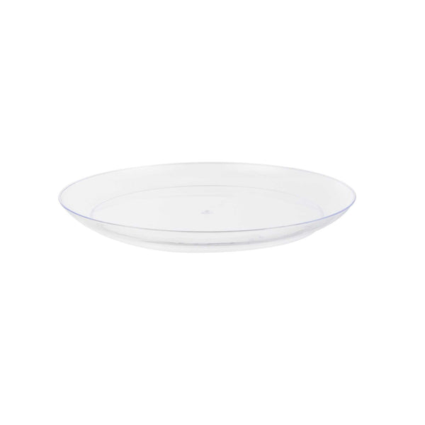 Restaurantware Maxi Serve Round Clear Plastic Elegant Plate - 9" X 9" X 1/2" - 100 Count Box