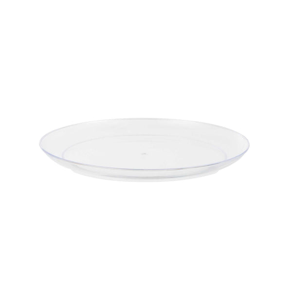 Restaurantware Maxi Serve Round Clear Plastic Medium Elegant Plate - 7" X 7" - 100 Count Box