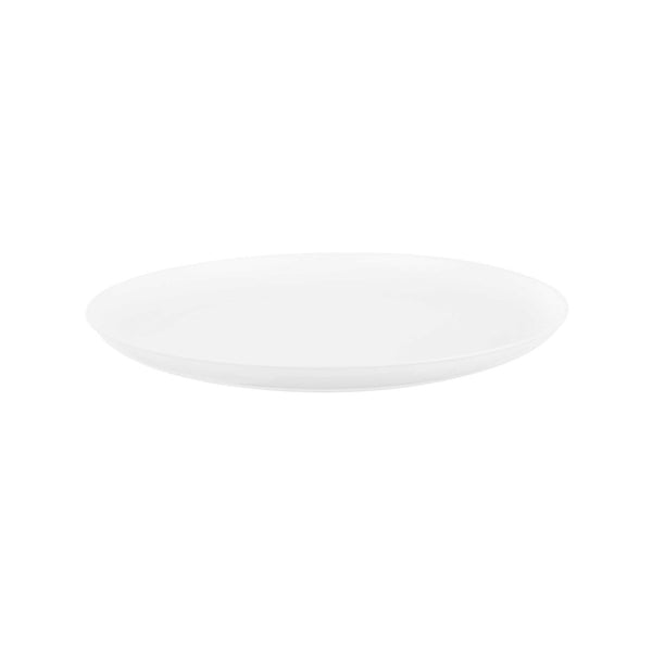 Restaurantware Maxi Serve Round White Plastic Elegant Plate - 9" X 9" X 1/2" - 100 Count Box