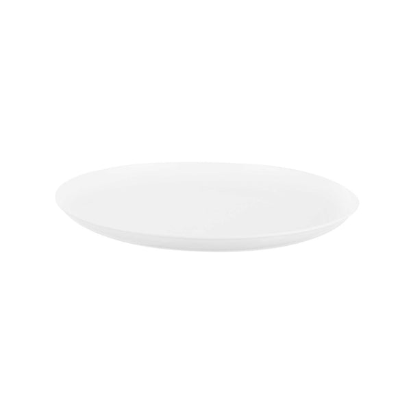 Restaurantware Maxi Serve Round White Plastic Medium Elegant Plate - 7" X 7" - 100 Count Box