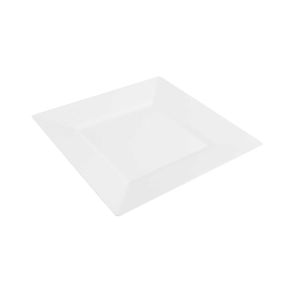 Restaurantware Maxi Serve Square White Plastic Dinner Plate - 10 3/4" X 10 3/4" X 1/2" - 100 Count Box