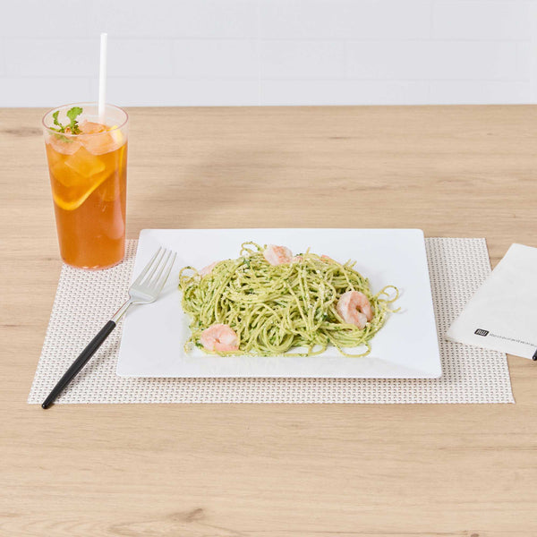 Restaurantware Maxi Serve Square White Plastic Dinner Plate - 10 3/4" X 10 3/4" X 1/2" - 100 Count Box