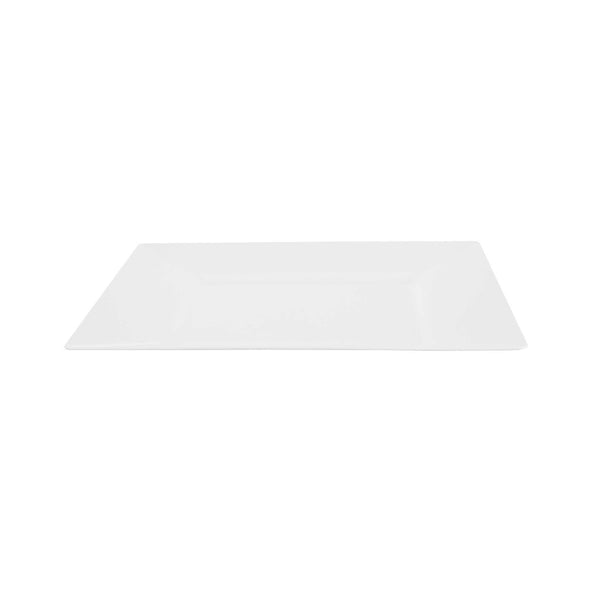 Restaurantware Maxi Serve Square White Plastic Dinner Plate - 10 3/4" X 10 3/4" X 1/2" - 100 Count Box