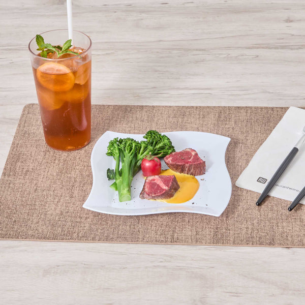 Restaurantware Maxi Serve Square White Plastic Medium Aqua Plate - 7" X 7" X 1/2" - 100 Count Box