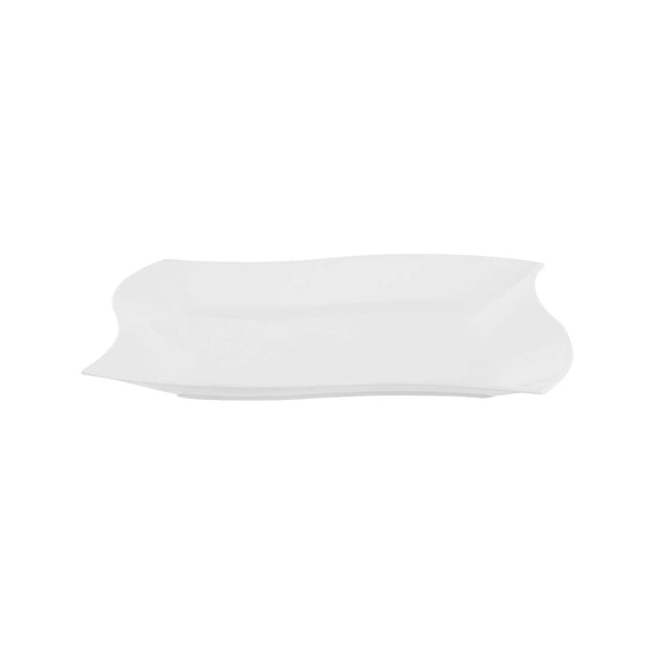 Restaurantware Maxi Serve Square White Plastic Medium Aqua Plate - 7" X 7" X 1/2" - 100 Count Box