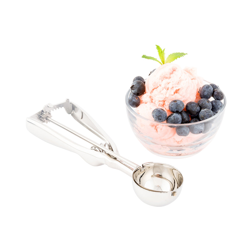 restaurantware Met Lux 1.2 oz Silver Stainless Steel #30 Ice Cream Scoop - 1 count box