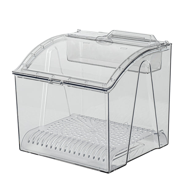 Restaurantware Met Lux 1.5 Gal Clear Plastic Topping Bin - 25 Cup With Scoop - 7 3/4" X 6 3/4" X 7 3/4" - 1 Count Box