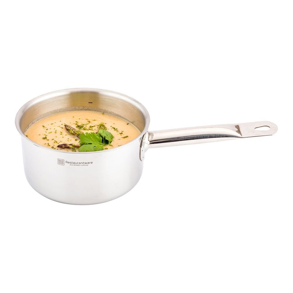 restaurantware Met Lux 1.5 qt Stainless Steel Sauce Pan - Induction Ready Single Handle - 1 count box