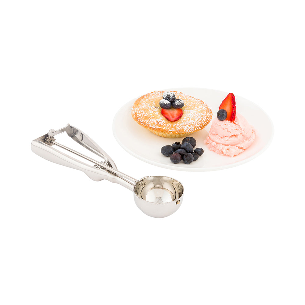 restaurantware Met Lux 1.7 oz Silver Stainless Steel #24 Ice Cream Scoop - 1 count box