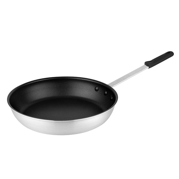 Restaurantware Met Lux 1 Aluminum 12" Non-Stick Fry Pan And 1 Black Silicone Pan Handle Sleeve