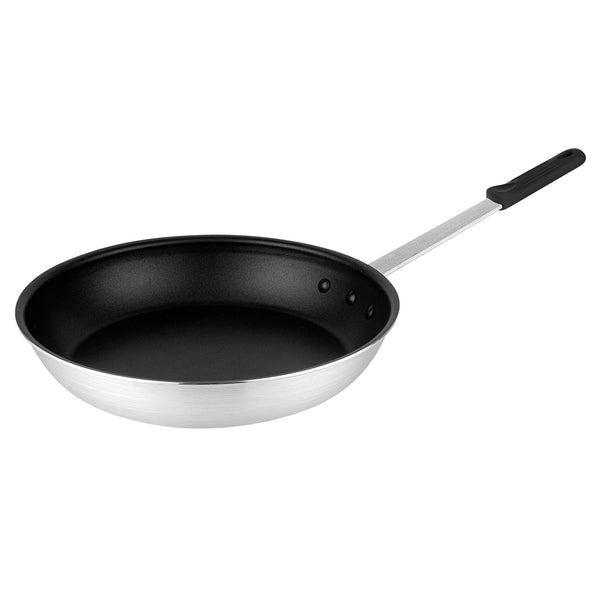 Restaurantware Met Lux 1 Aluminum 14" Non-Stick Fry Pan And 1 Black Silicone Pan Handle Sleeve