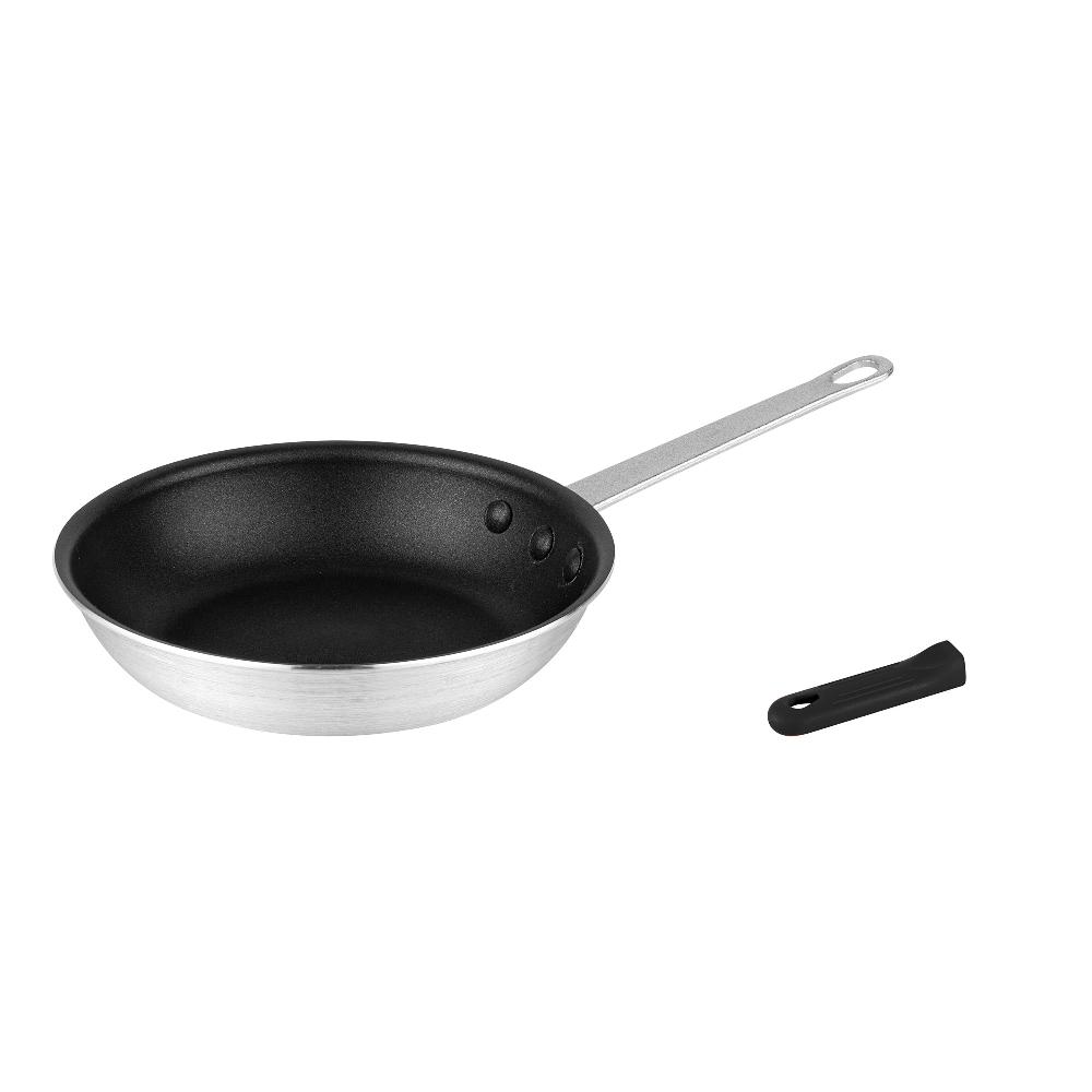 restaurantware Met Lux 1 Aluminum 9" Non-Stick Fry Pan and 1 Black Silicone Pan Handle Sleeve