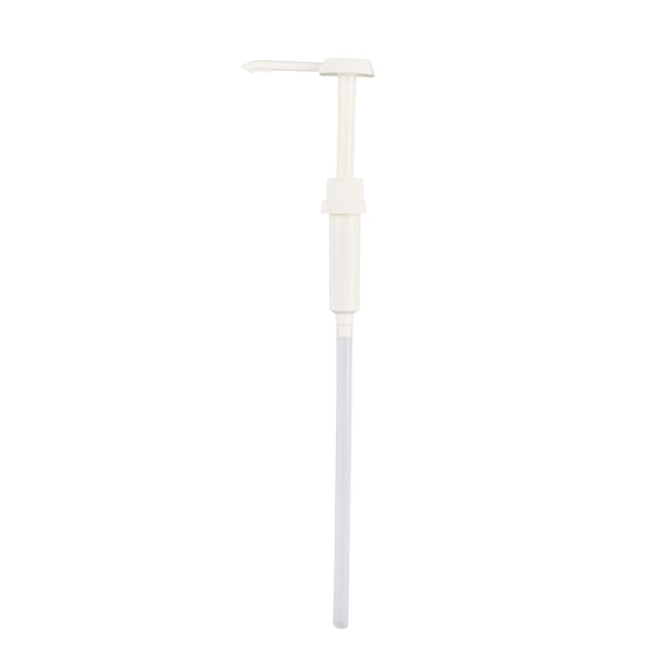Restaurantware Met Lux 1 Oz White Plastic Condiment Pump - With 11" Trimmable Dip Tube - 1 Count Box
