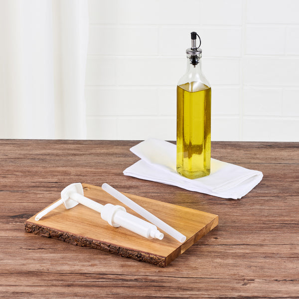 Restaurantware Met Lux 1 Oz White Plastic Condiment Pump - With 11" Trimmable Dip Tube - 1 Count Box