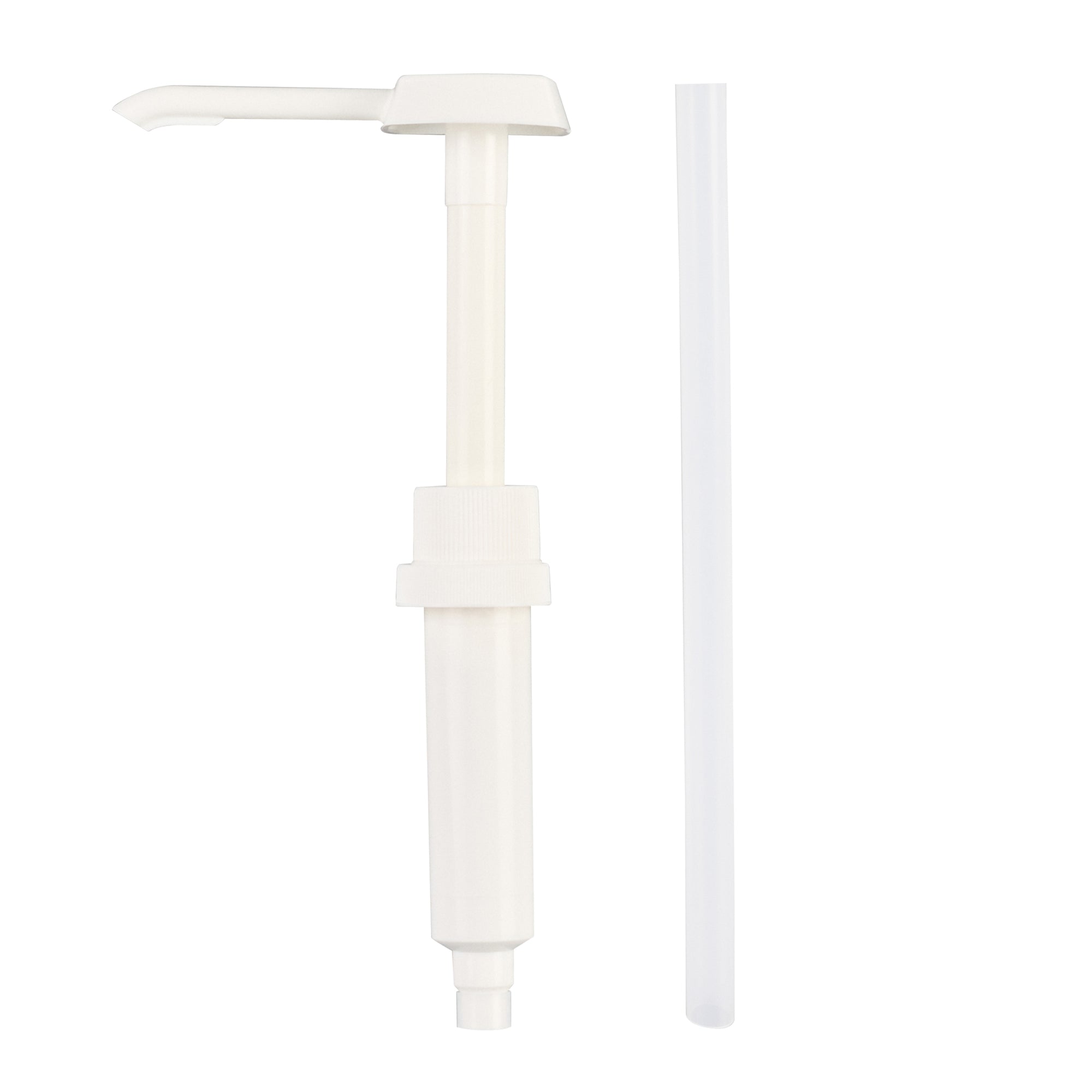 restaurantware Met Lux 1 oz White Plastic Condiment Pump - with 11" Trimmable Dip Tube - 1 count box