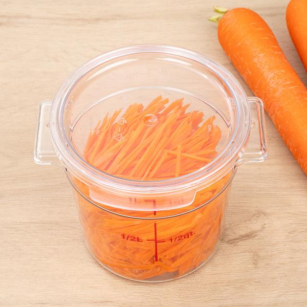 Restaurantware Met Lux 1 Qt Round Clear Plastic Food Storage Container Lid - Fits 1 Qt - 10 Count Box