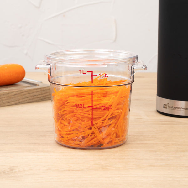 Restaurantware Met Lux 1 Qt Round Clear Plastic Food Storage Container Lid - Fits 1 Qt - 10 Count Box