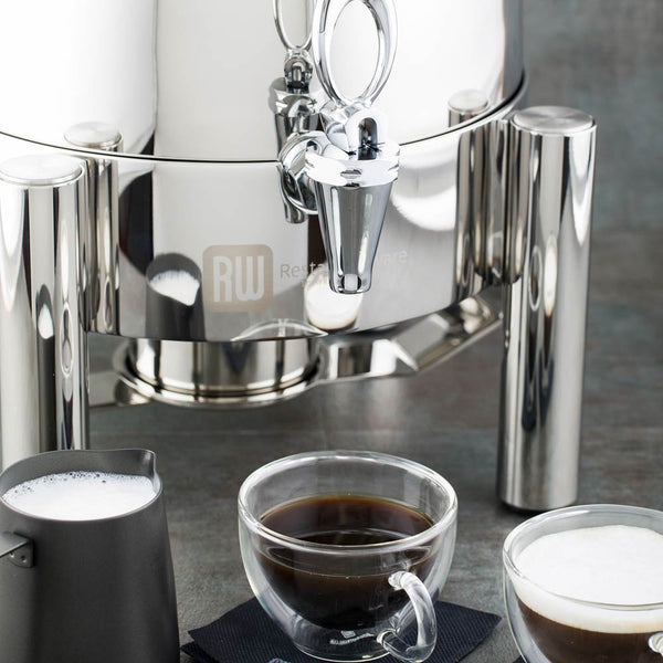 Restaurantware Met Lux 12L Round Stainless Steel Coffee Urn - 14" X 14" X 18" - 1 Count Box