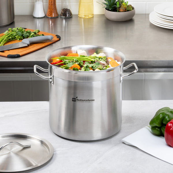 Restaurantware Met Lux 13.5 Qt Stainless Steel Stock Pot - Induction Ready - 1 Count Box
