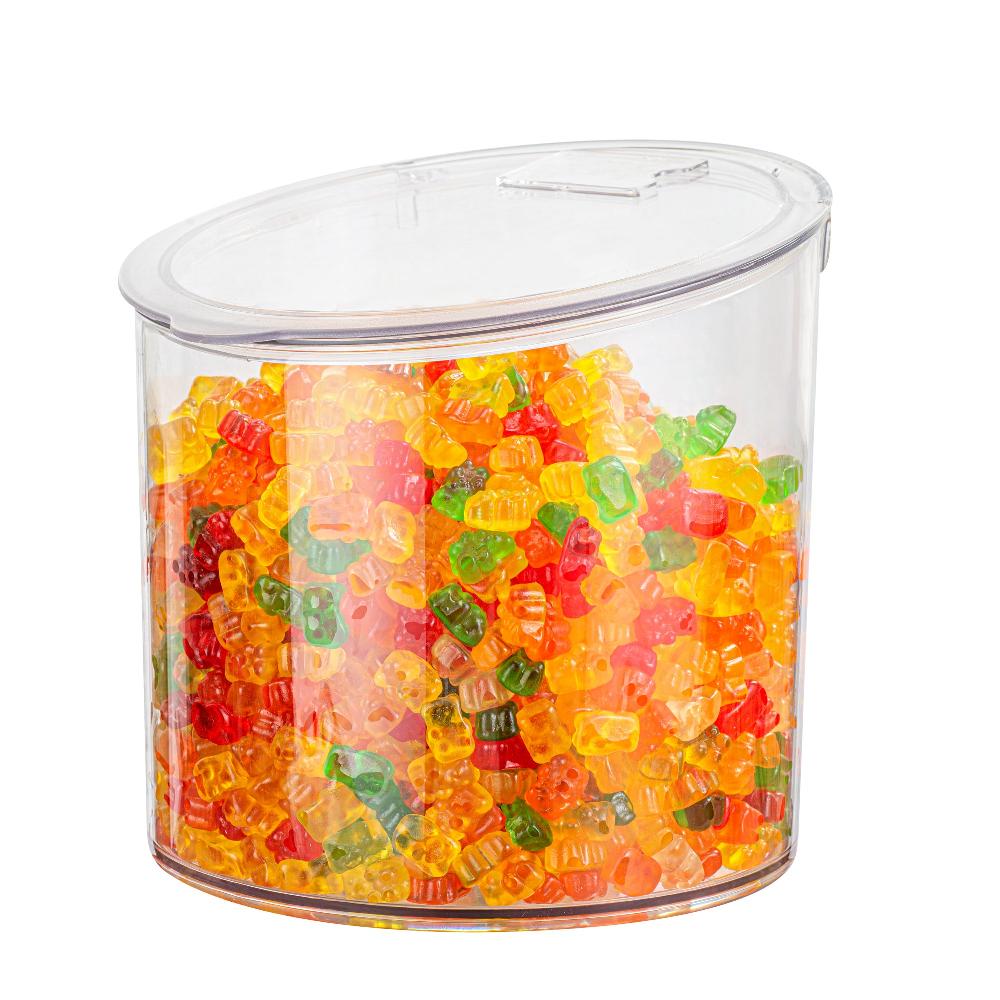 restaurantware Met Lux 2.6 Gal Clear Plastic Storage Jar - with Hinged Lid - 9 3/4" x 9 3/4" x 8 1/4" - 1 count box