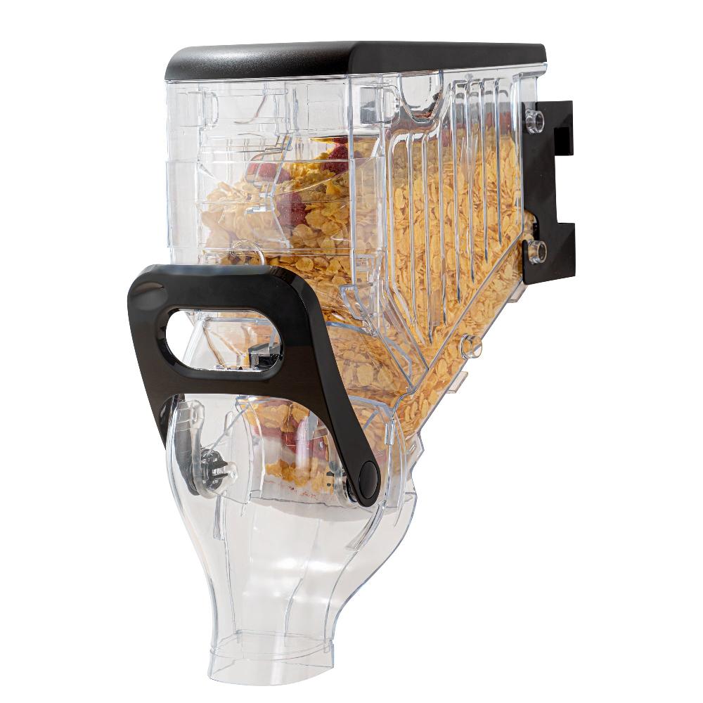 restaurantware Met Lux 2 Gal Black Plastic Wall Mount Cereal Dispenser - 17 1/4" x 13 1/2" x 6" - 1 count box