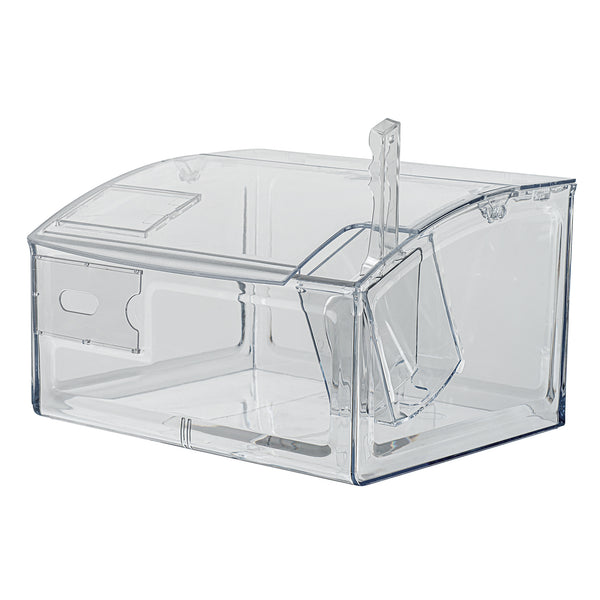 Restaurantware Met Lux 2 Gal Clear Plastic Topping Bin - 30 Cup With Scoop - 7" X 9 3/4" X 11 3/4" - 1 Count Box